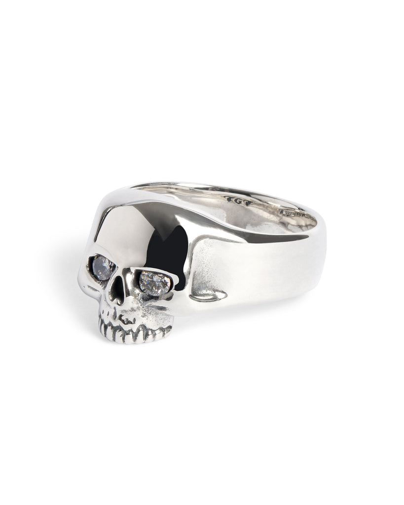 Smallest Evil Skull Ring with Diamond Eyes