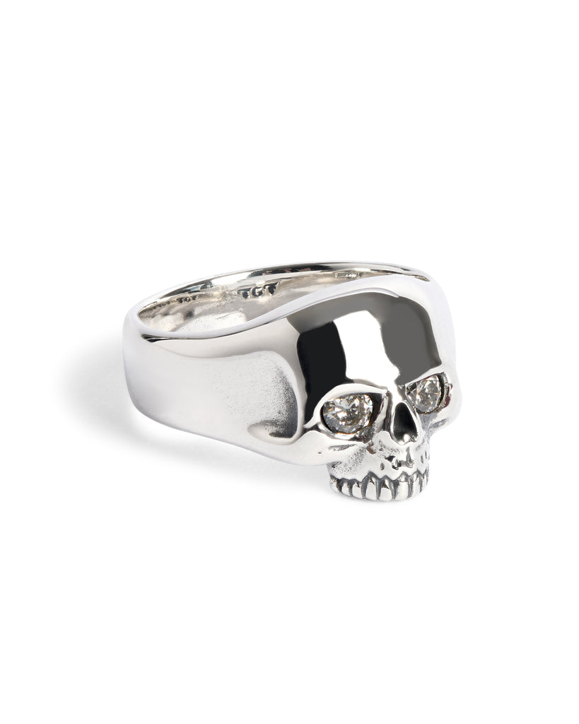Smallest Evil Skull Ring with Diamond Eyes