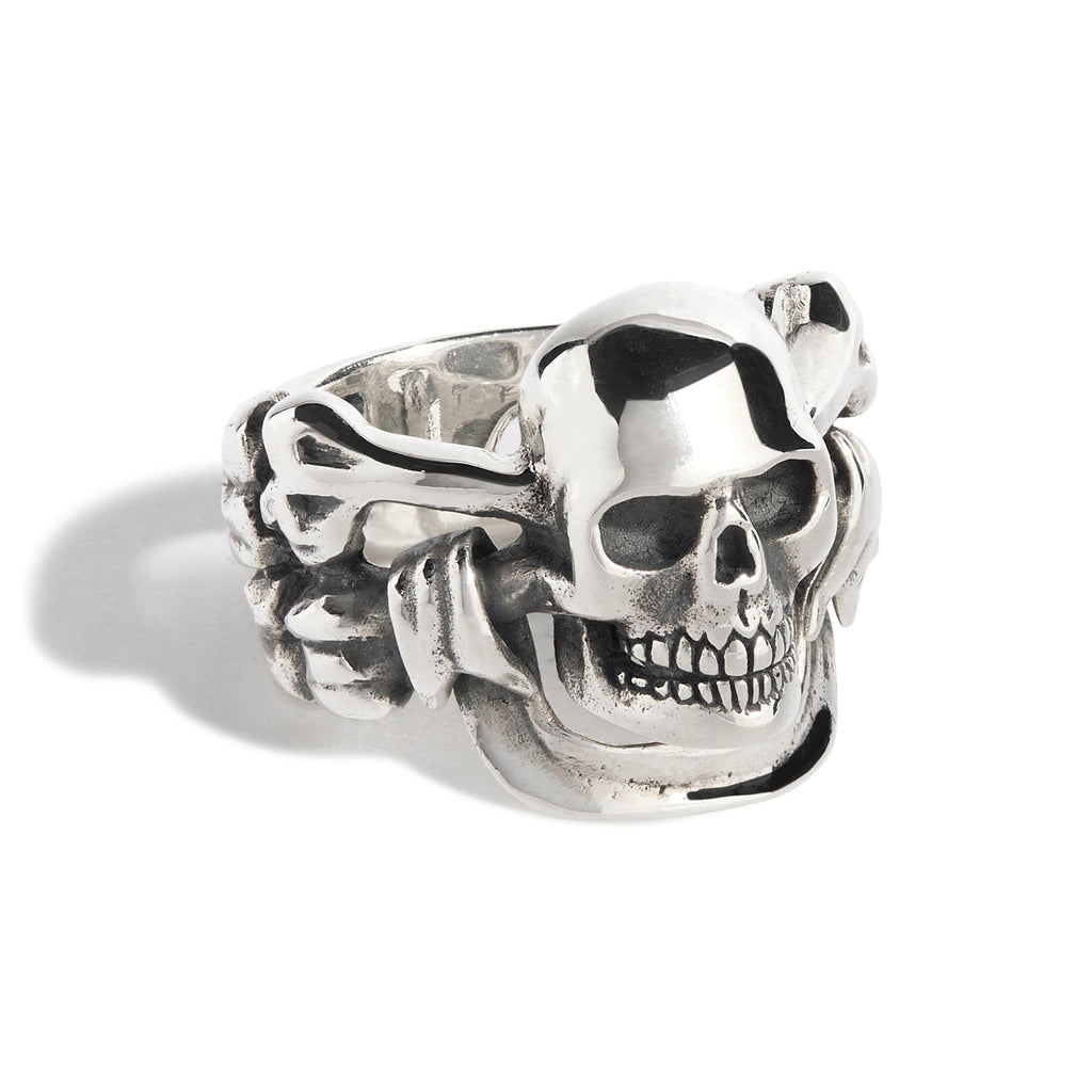 Skull & Crossbones with Banner Ring