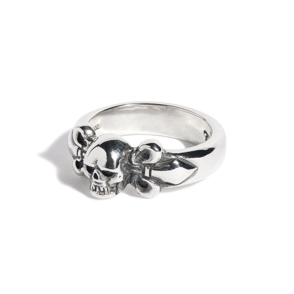 Skull with Fleur De Lis Ring