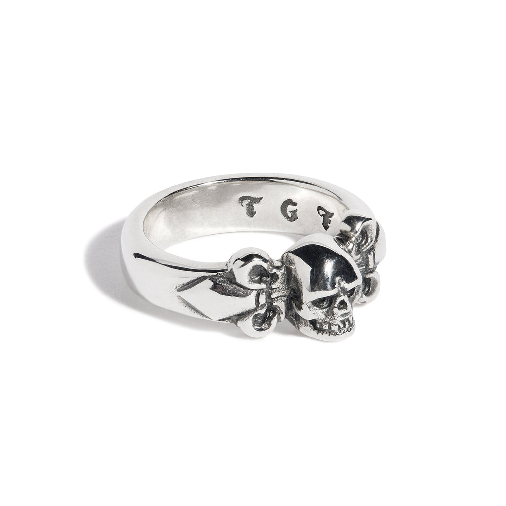 Skull with Fleur De Lis Ring