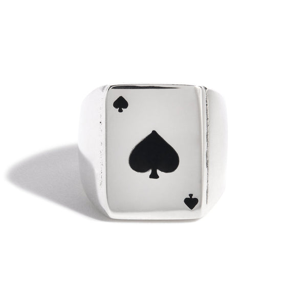 Small Ace of Spades Card Ring