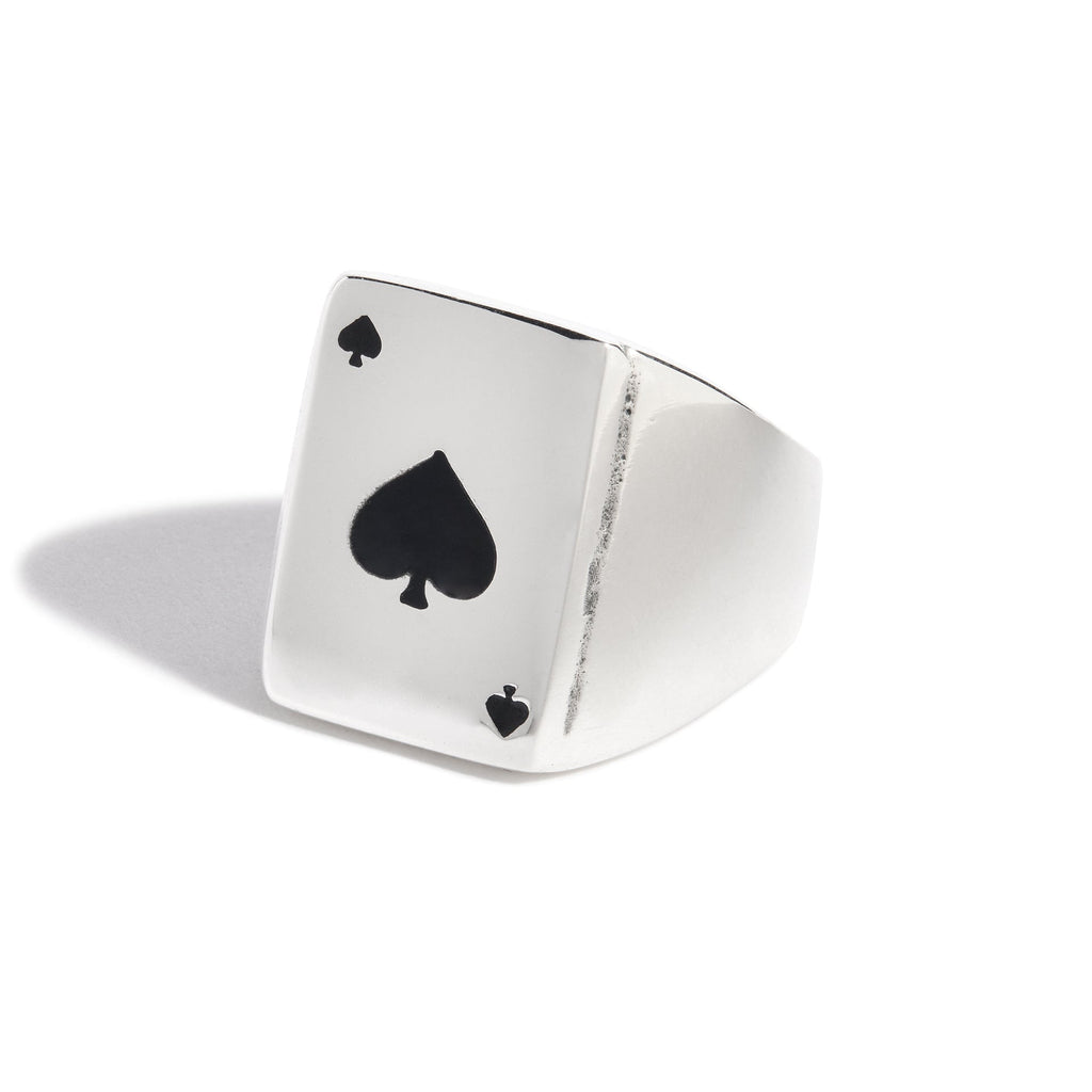 Small Ace of Spades Card Ring