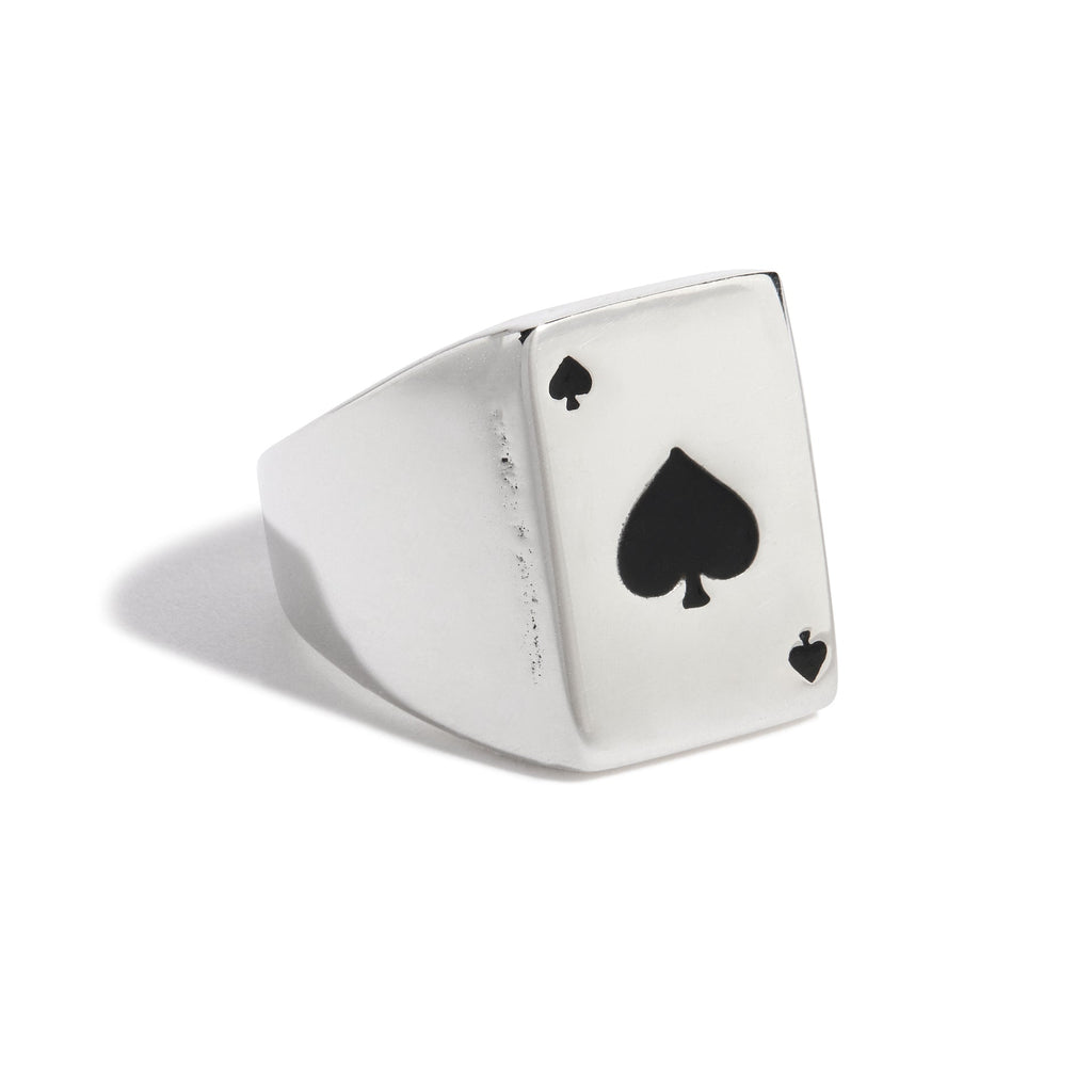 Small Ace of Spades Card Ring