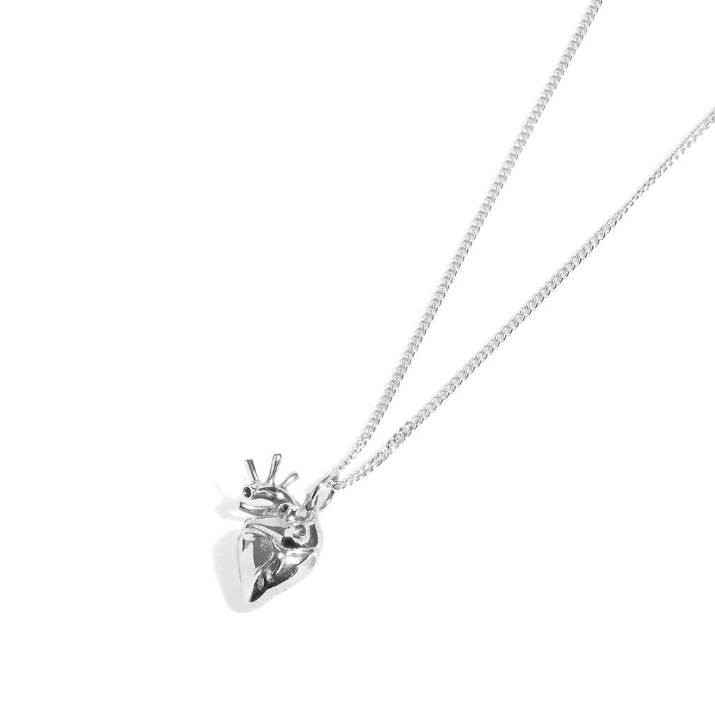 Small Silver Anatomical Heart Pendant