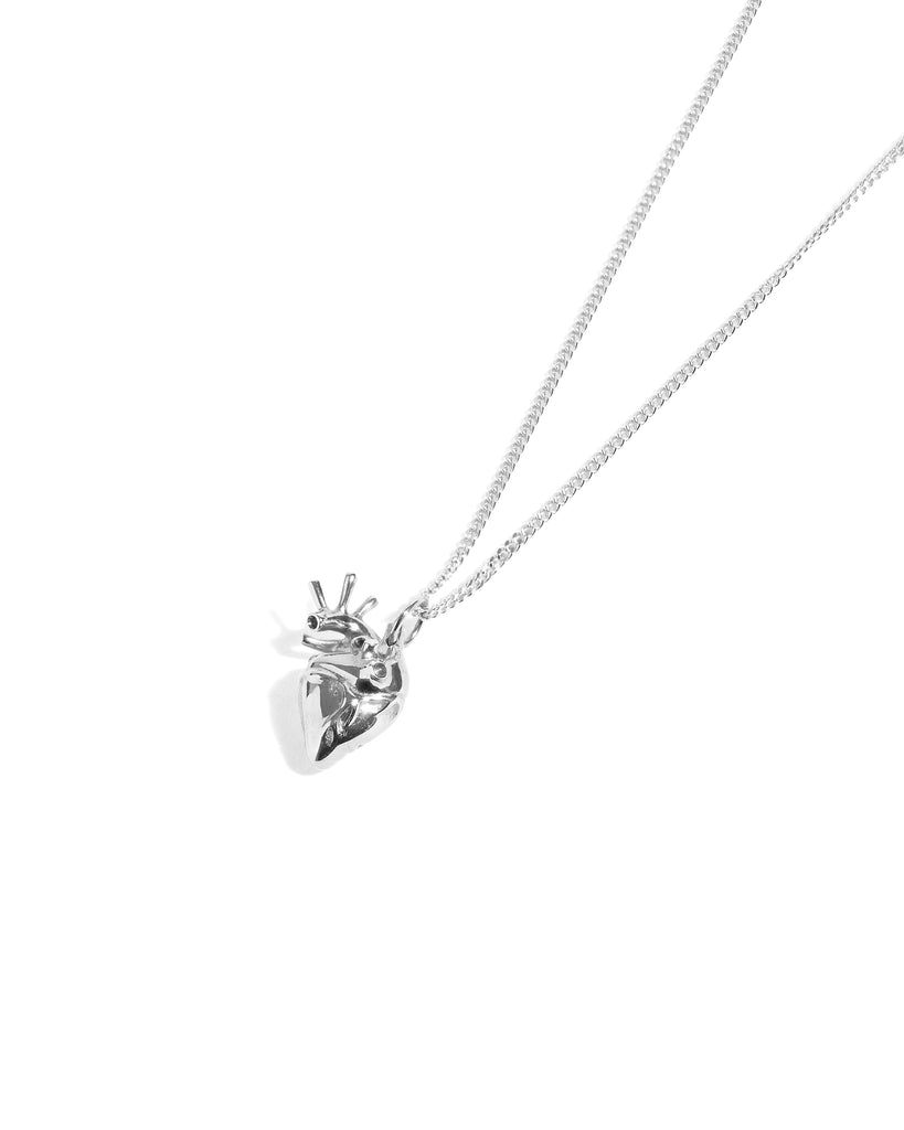 Small Silver Anatomical Heart Pendant
