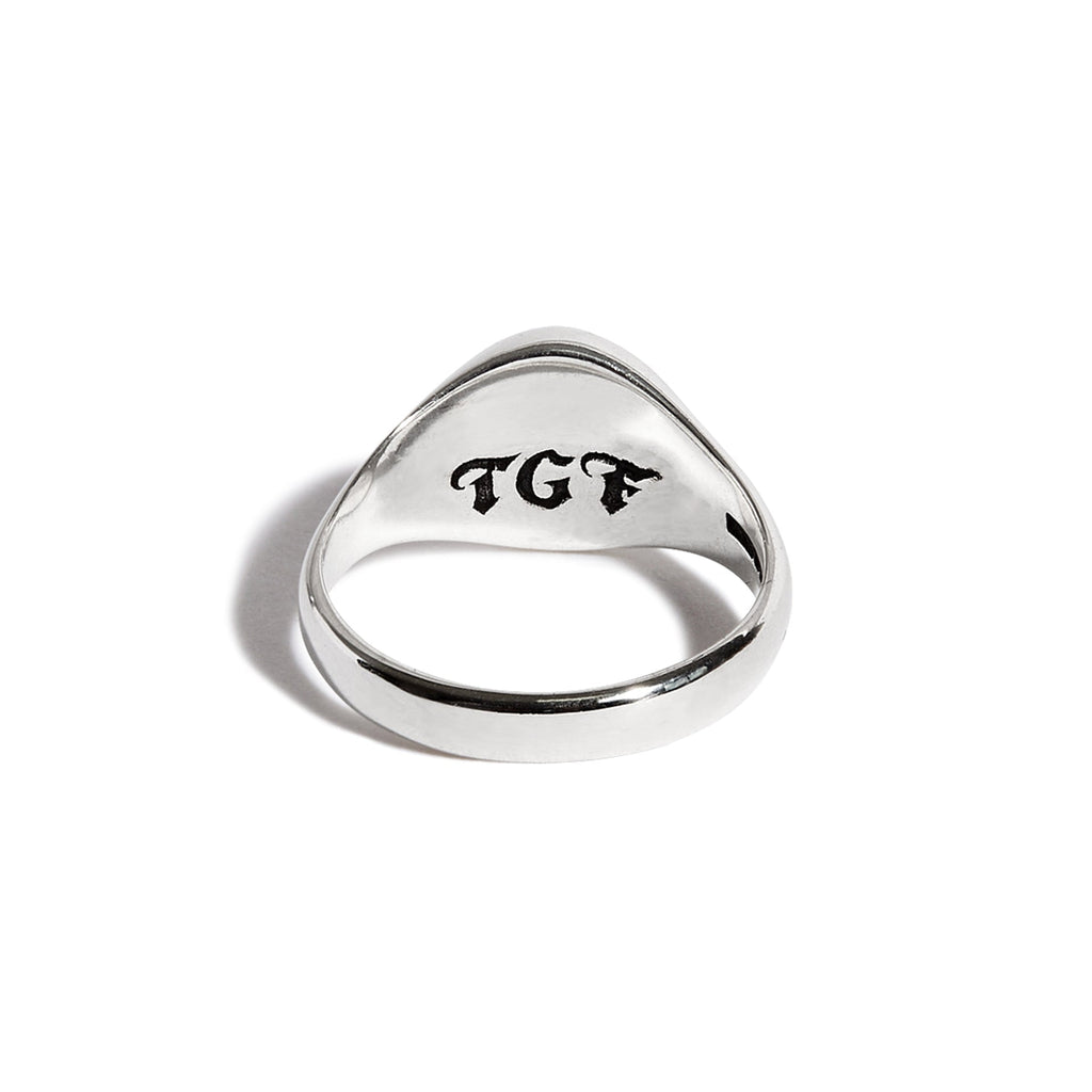 Small Silver Signet with 18ct Gold Skull