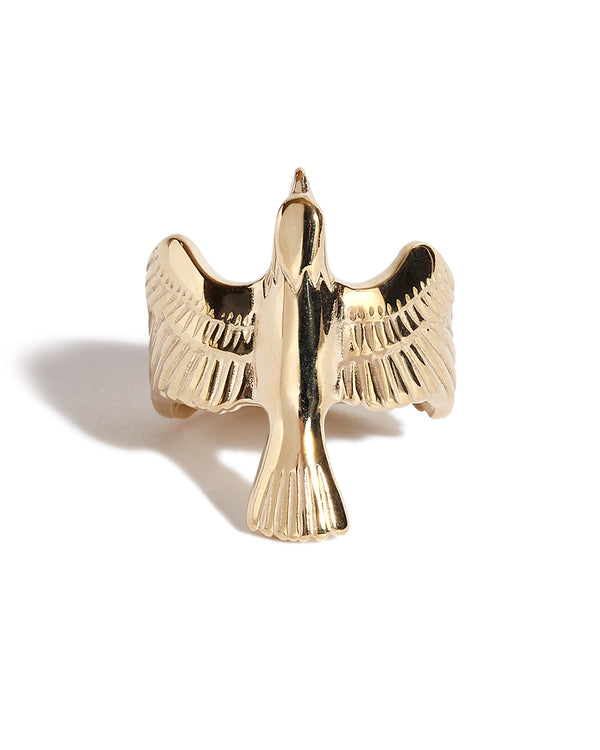 Solid 9ct Gold Soaring Eagle Ring