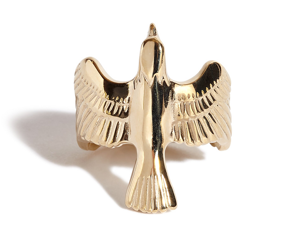 Solid 9ct Gold Soaring Eagle Ring