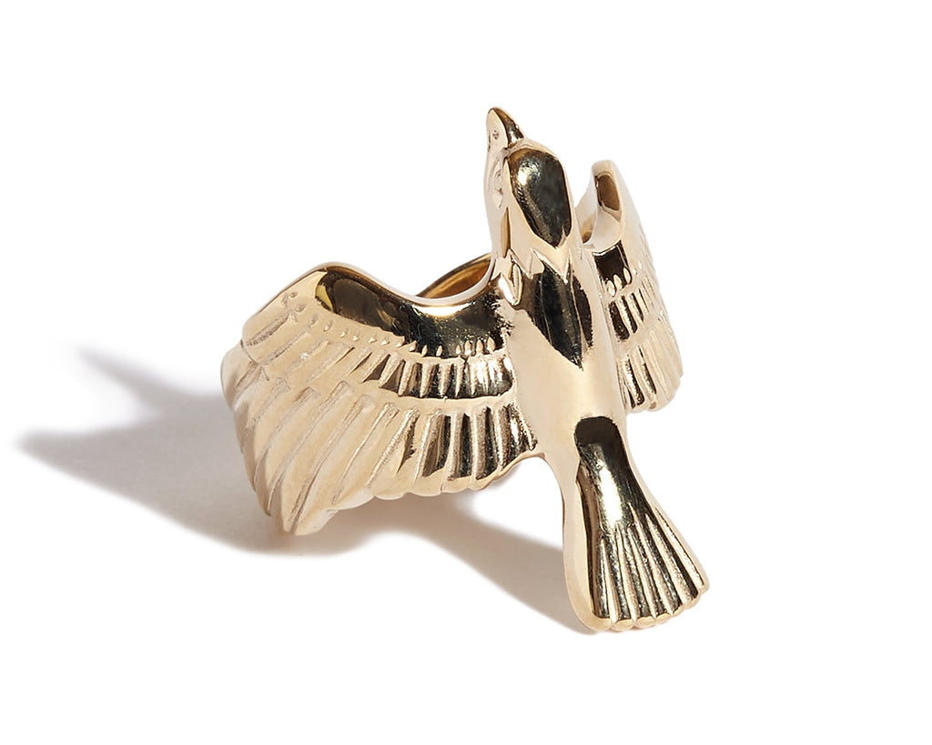 Solid 9ct Gold Soaring Eagle Ring
