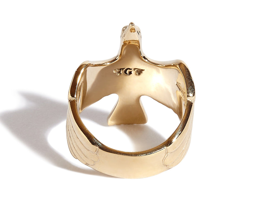 Solid 9ct Gold Soaring Eagle Ring