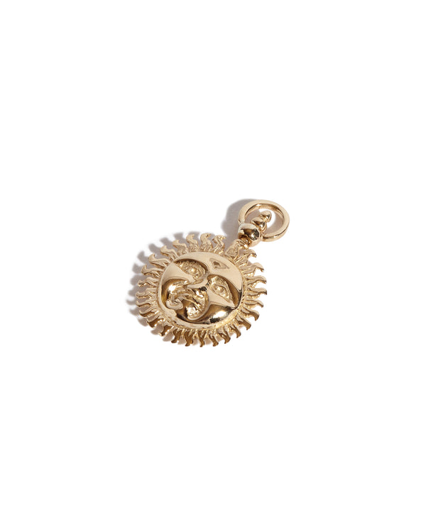 Solid 9ct Gold Sun and Moon Pendant