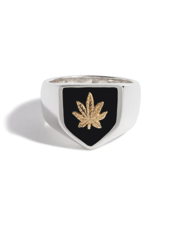 Sweet Leaf Shield Ring (18ct Gold Leaf)