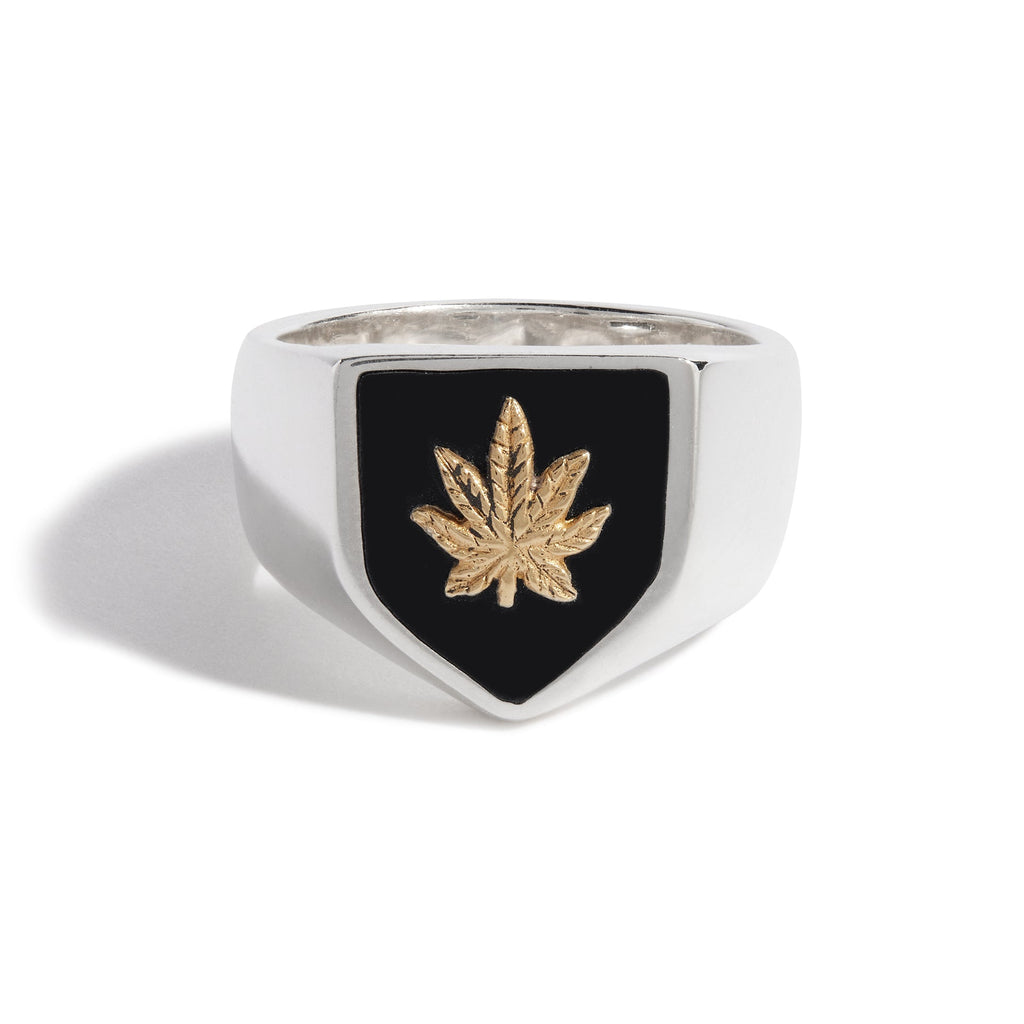 Sweet Leaf Shield Ring (18ct Gold Leaf)