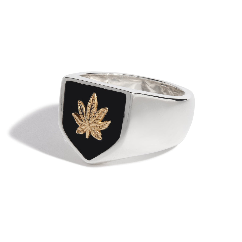 Sweet Leaf Shield Ring (18ct Gold Leaf)