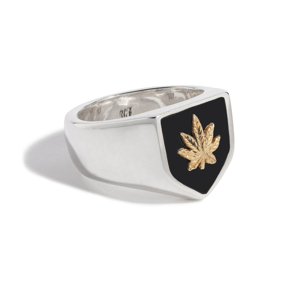 Sweet Leaf Shield Ring (18ct Gold Leaf)
