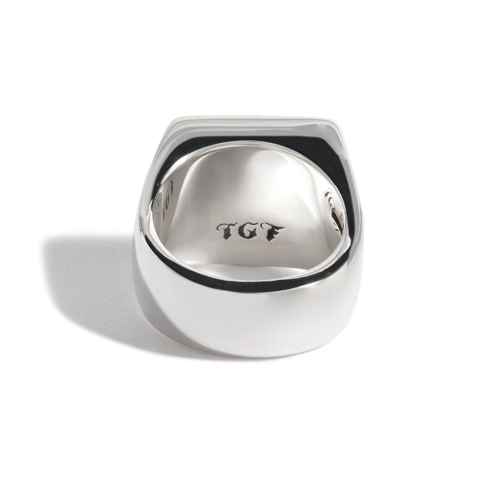 Sweet Leaf Shield Ring (Sterling Silver Leaf)