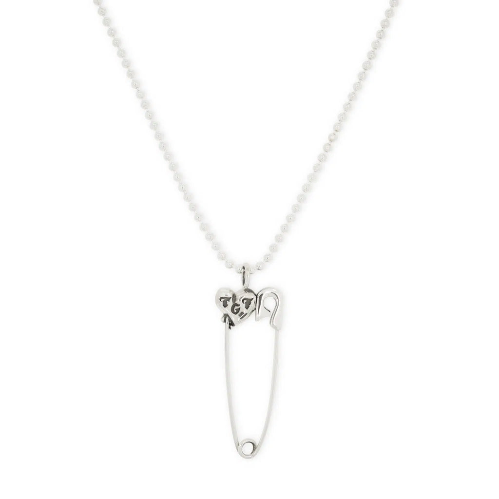 TGF x Emily Malice Heart Safety Pin Pendant &amp; Chain