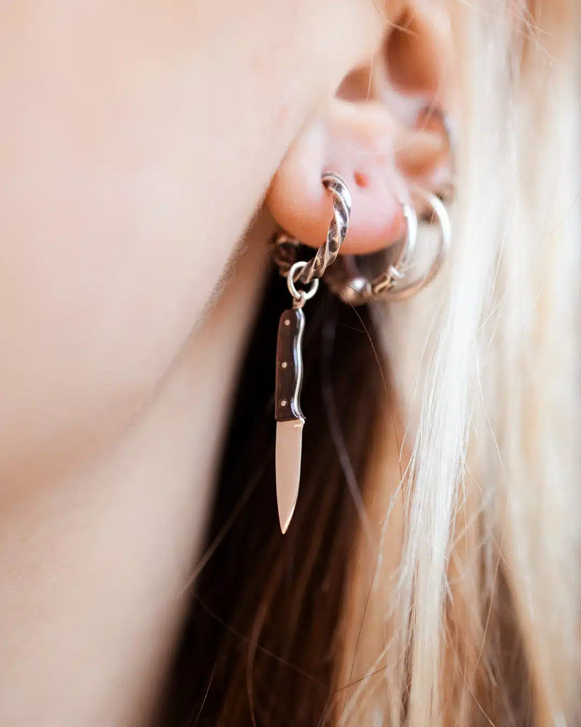 Black Mother of Pearl Knife Pendant