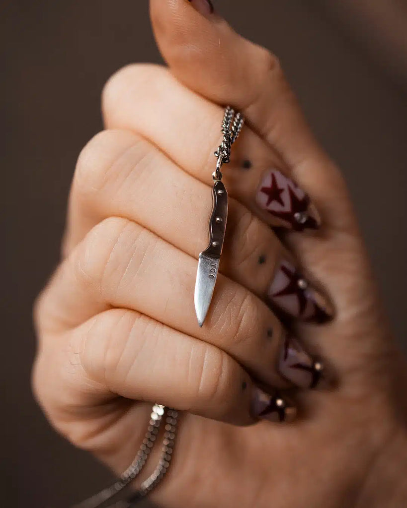 Black Mother of Pearl Knife Pendant