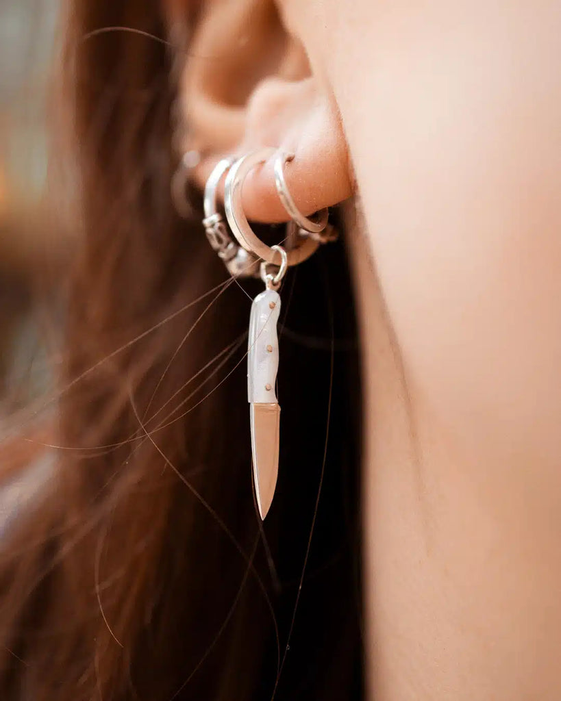 White Mother of Pearl Knife Pendant
