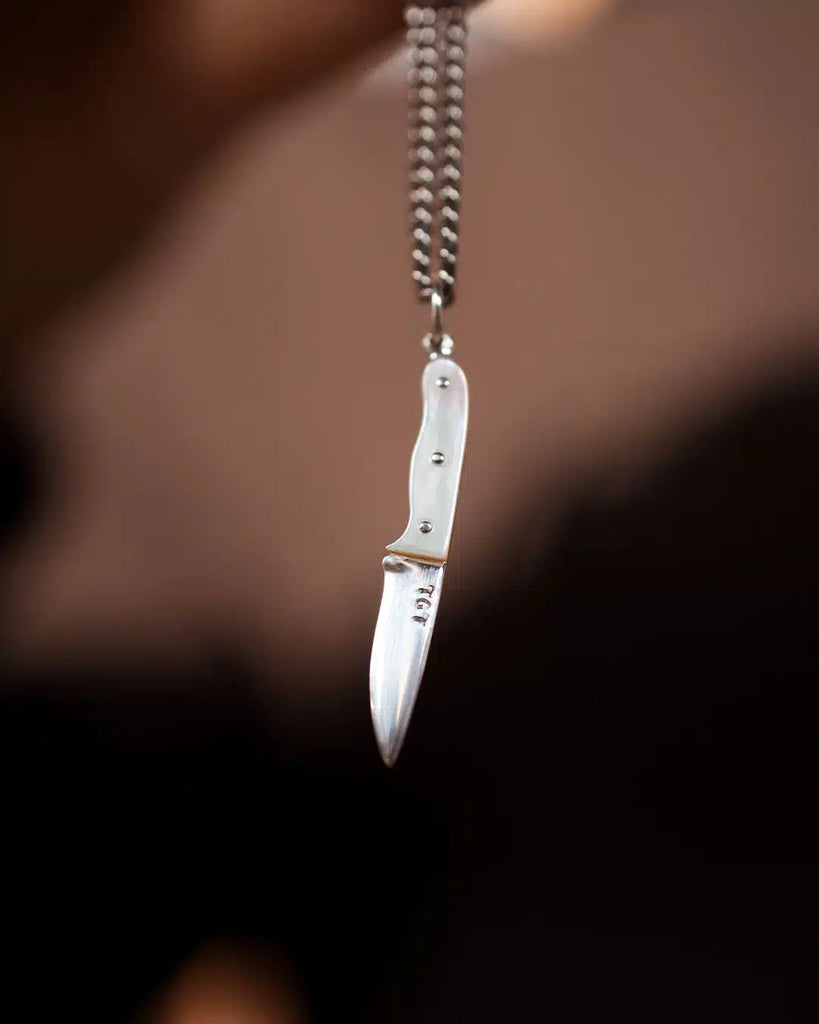 White Mother of Pearl Knife Pendant