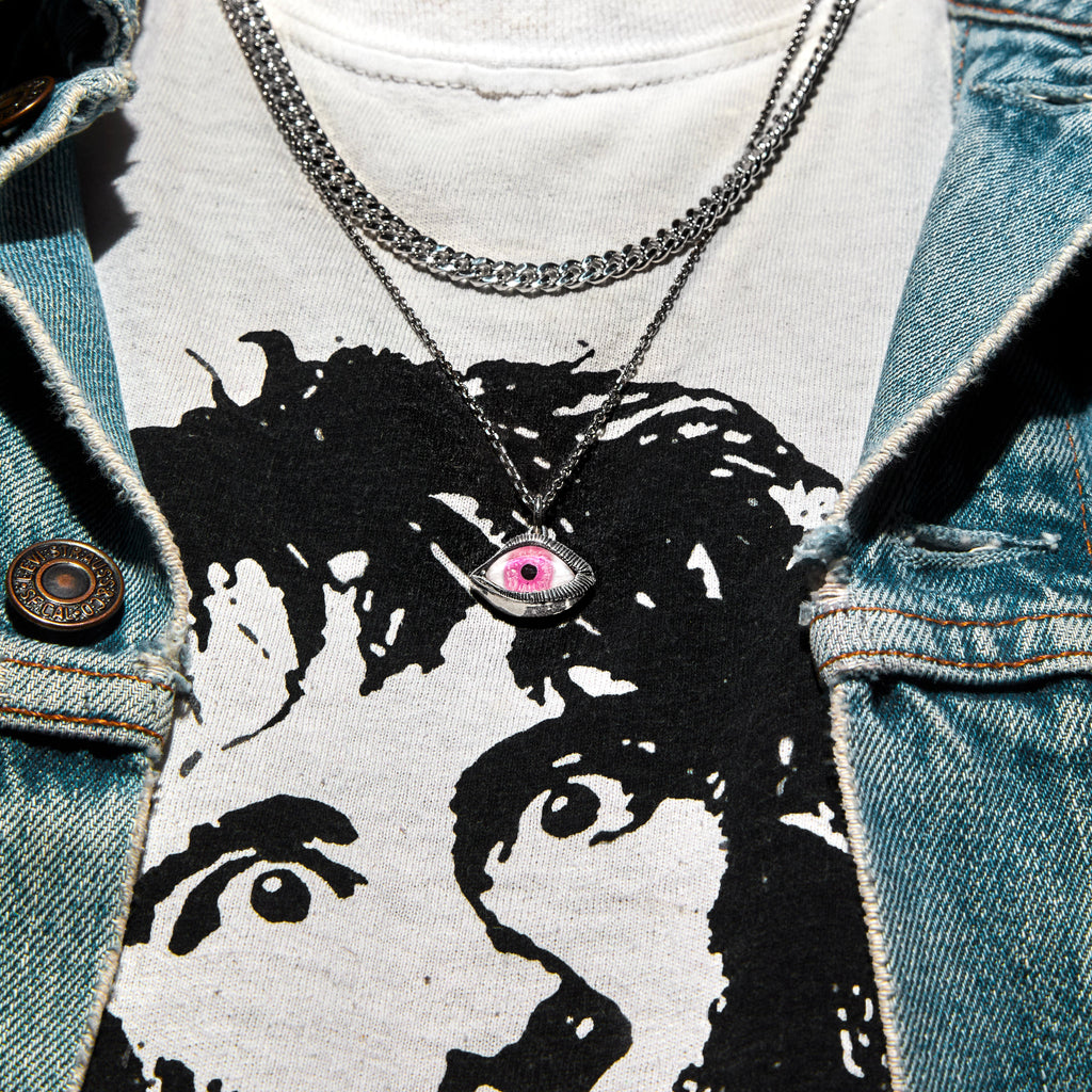 Small Pink Eye Pendant
