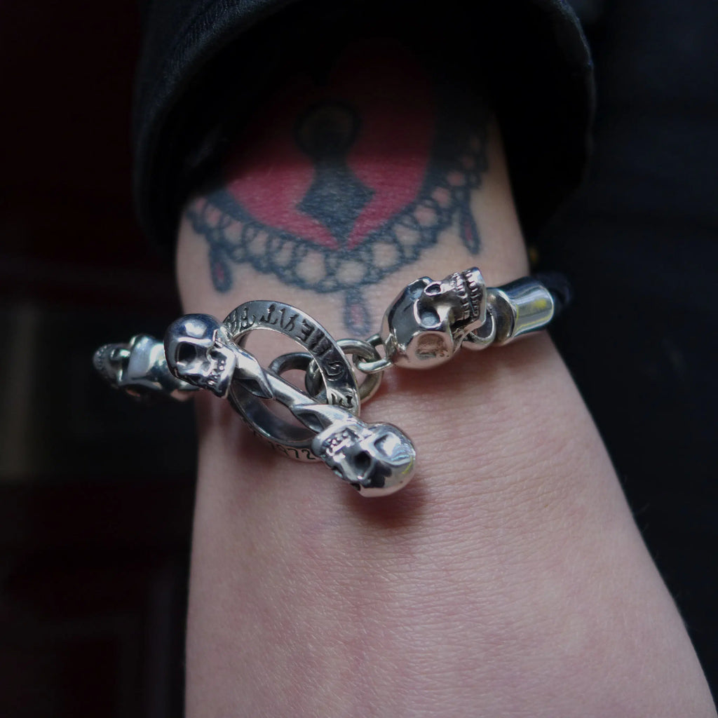 Black Woven Leather Bracelet