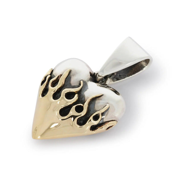 Flaming Heart Pendant with 9ct Gold