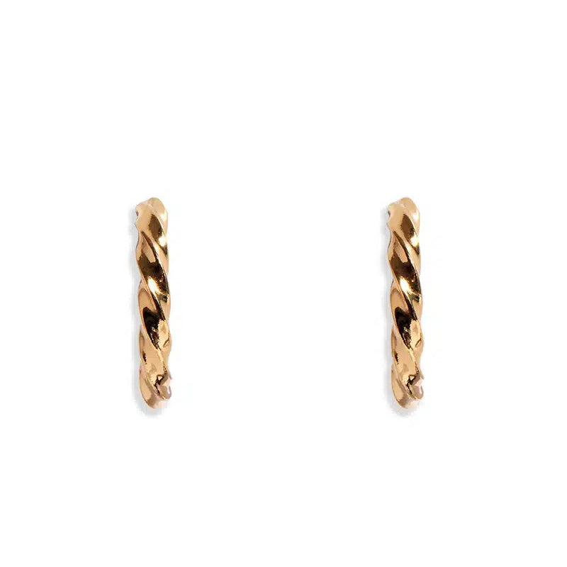 18ct Gold Plated Twisted Skull Hoop