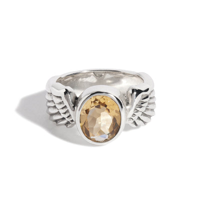 Citrine Winged Gem Ring