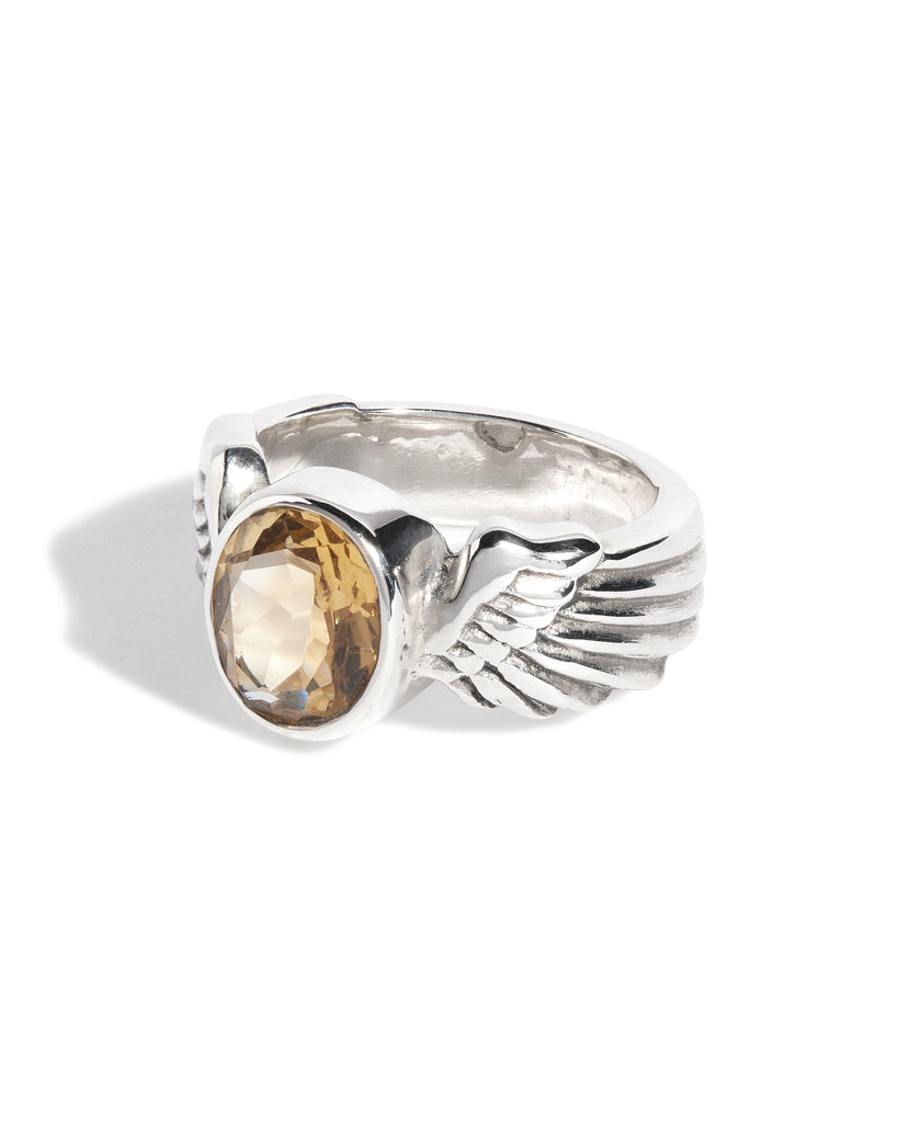 Citrine Winged Gem Ring