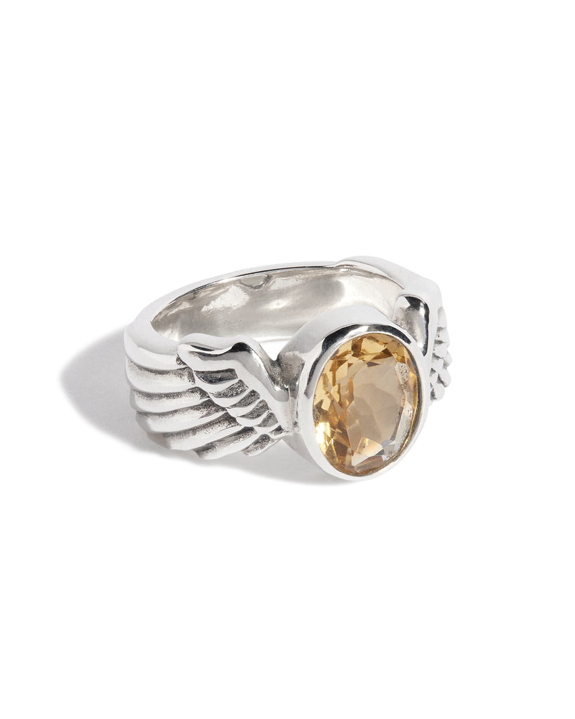 Citrine Winged Gem Ring