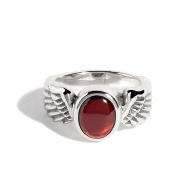 Garnet (Cabochon) Winged Gem Ring