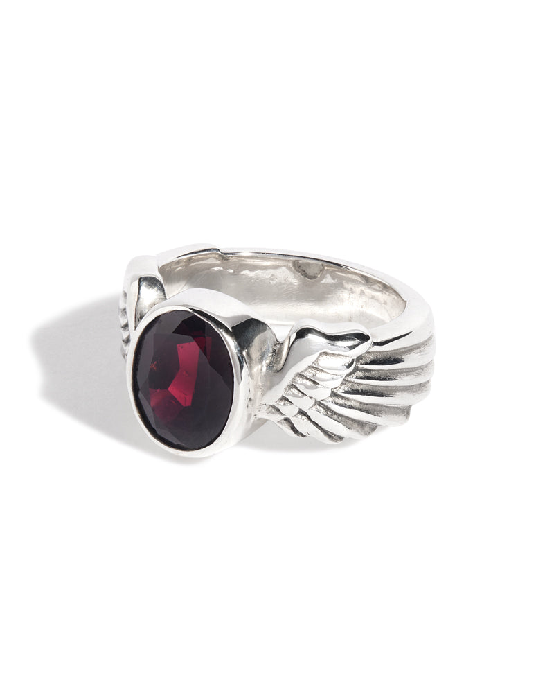 Garnet (Faceted) Winged Gem Ring