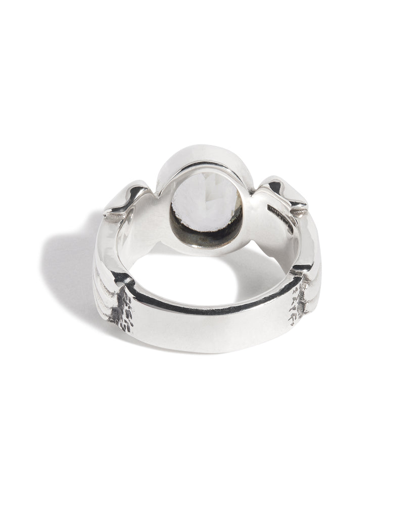 Green Amethyst Winged Gem Ring