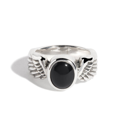 Onyx Winged Gem Ring