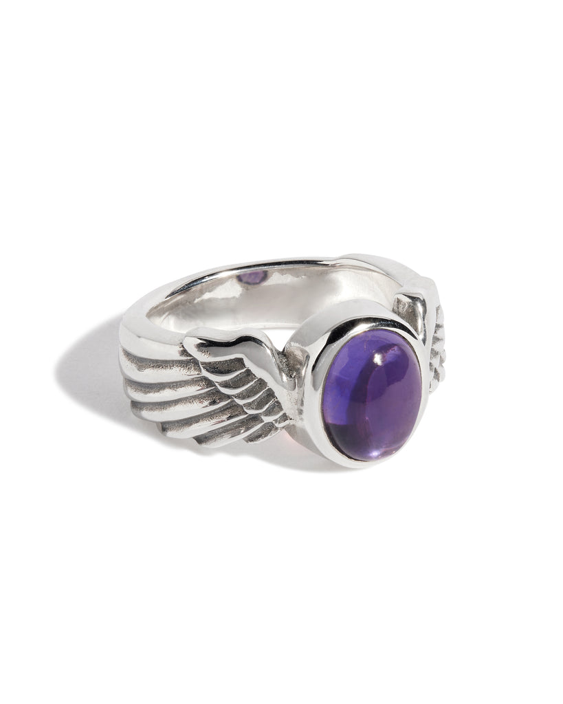 Purple Amethyst Winged Gem Ring