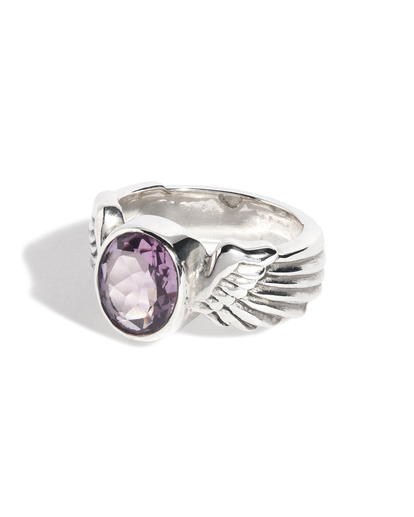 Purple Amethyst Winged Gem Ring