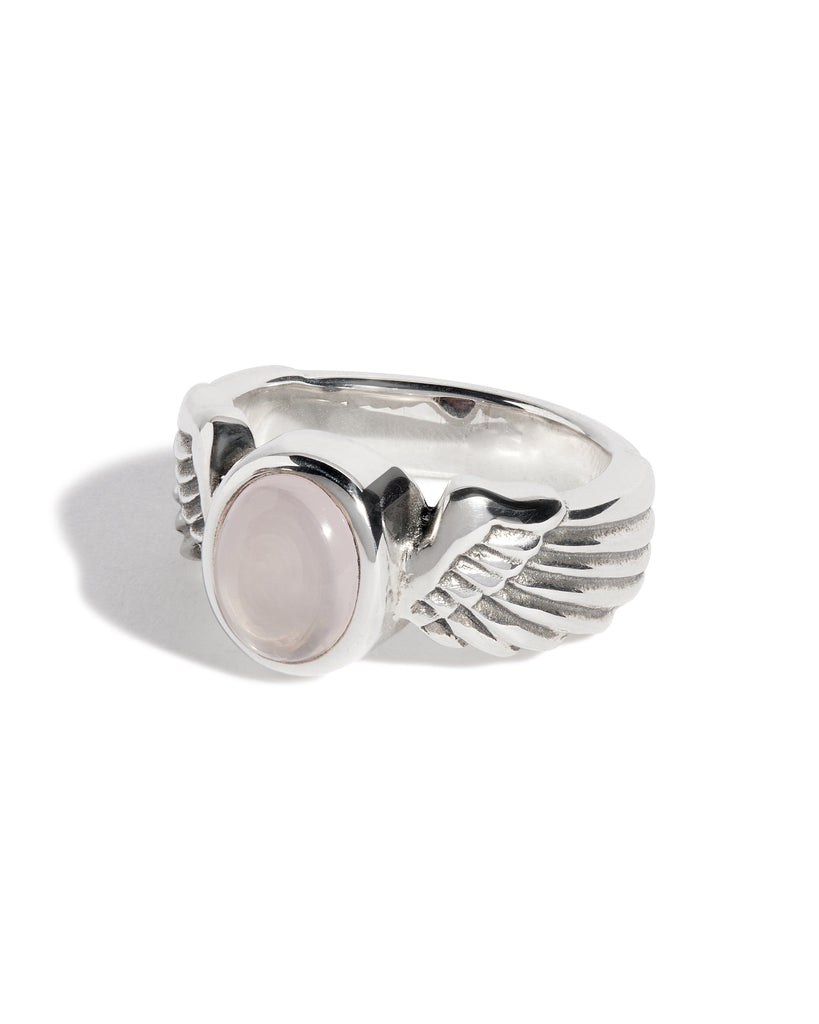 Rose Quartz Winged Gem Ring