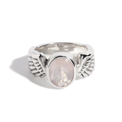 Rose Quartz Winged Gem Ring