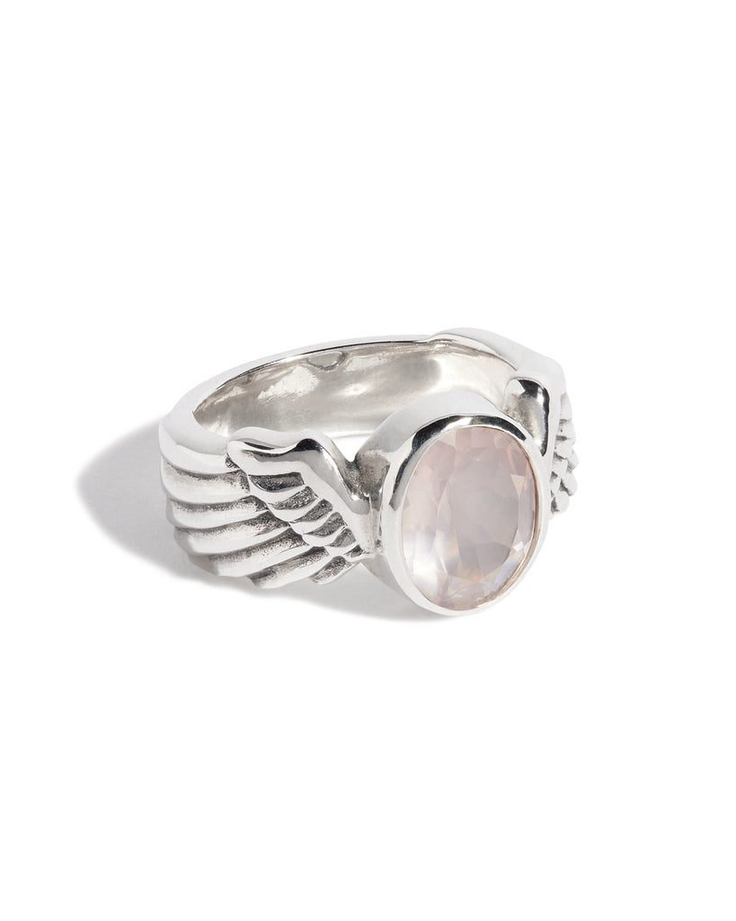 Rose Quartz Winged Gem Ring