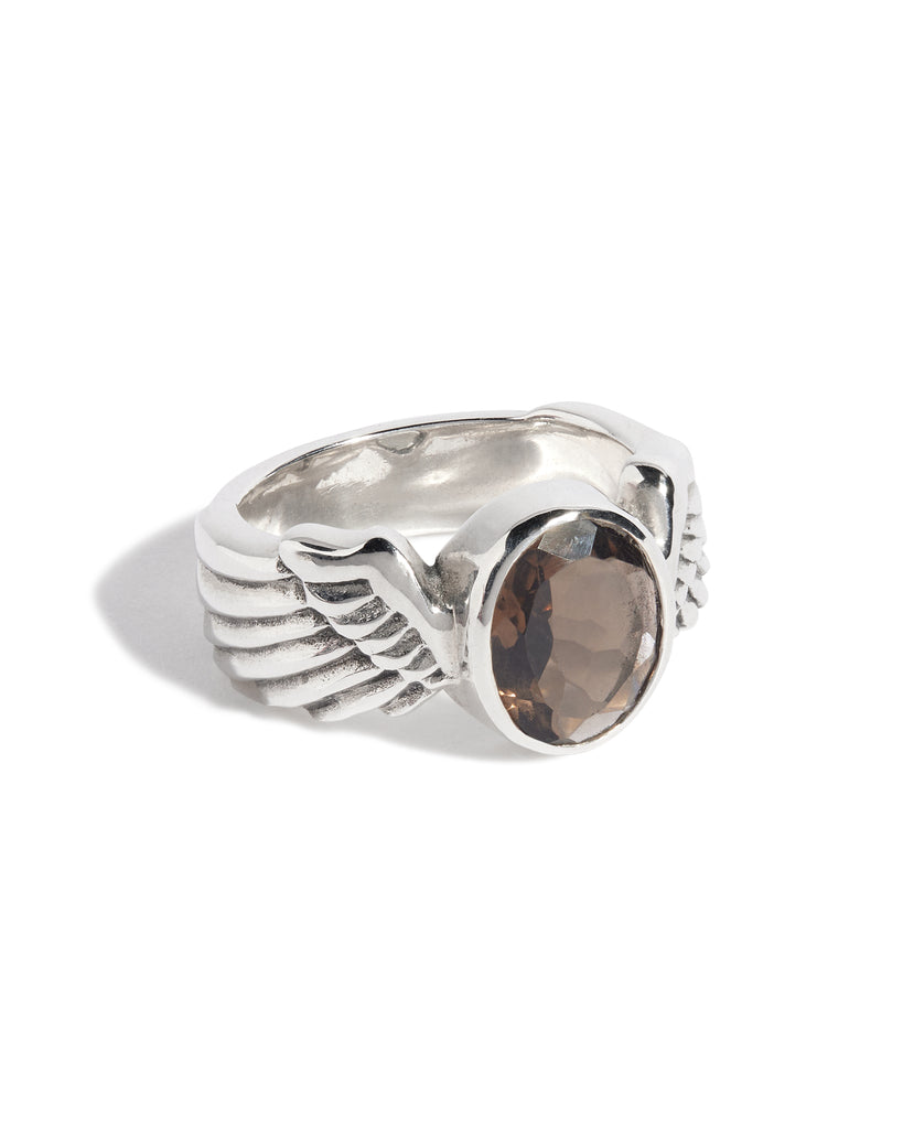 Smokey Quartz Winged Gem Ring