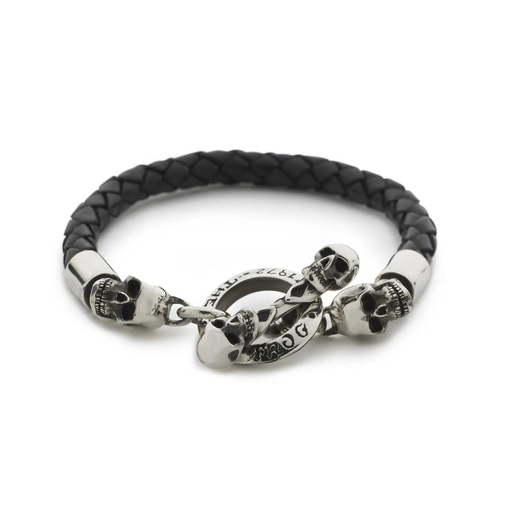 Black Woven Leather Bracelet – The Great Frog London Black Woven Leather Bracelet – The Great Frog London