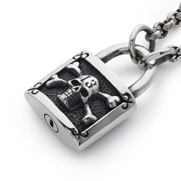 Large Padlock Pendant with Chain