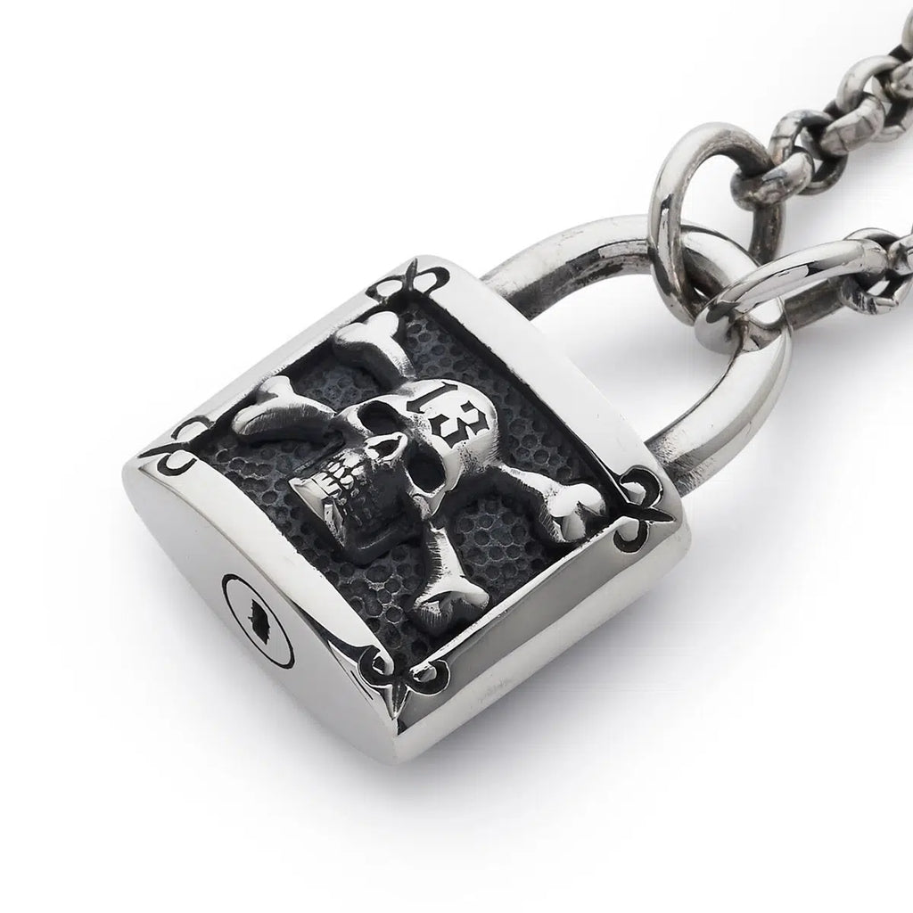 Large Padlock Pendant with Chain