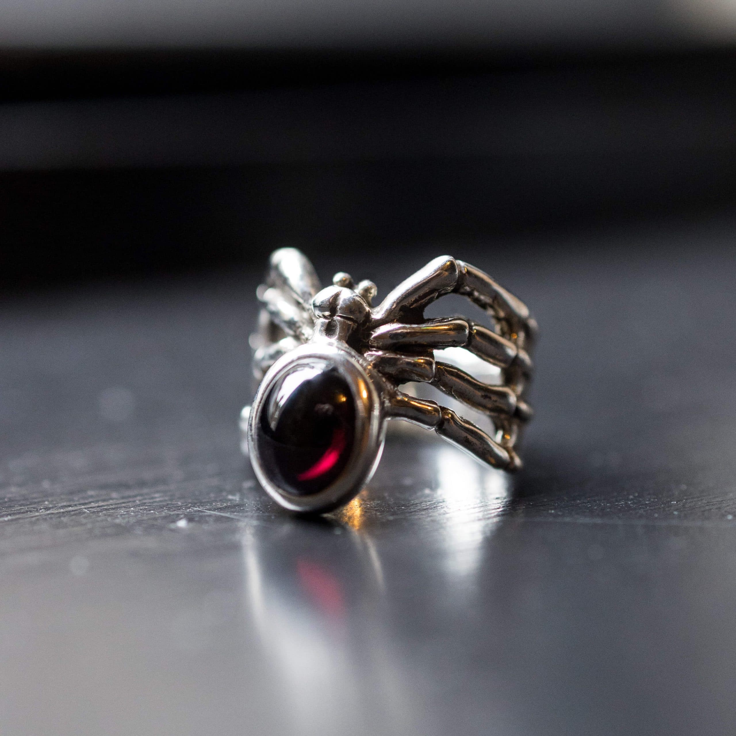 Black Onyx Spider Ring .925 Silver - Coyote Moon Crystals and Gifts